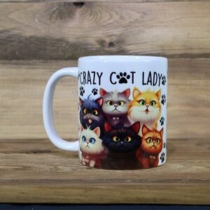 Cat Lady Cat Lovers Funny Coffee Mug. 11 Oz.